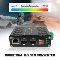 Convertisseur de média fibre optique industriel 10G SFP+ vers SFP+ OEO, répéteur 3R, prolongateur, prend en charge le commutateur de vitesse 1.25G/10G, transceiver optique