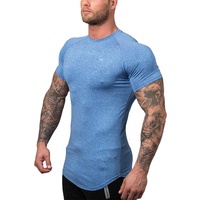 T-shirt de sport à séchage rapide pour hommes fabriqué en Chine, échantillon gratuit personnalisé, polyester et élasthanne, col rond, impression