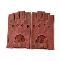 Gants en cuir mi-doigts sans doublure, antidérapants et respirants, de haute qualité, pour sports de plein air, conduite, équitation, style vintage