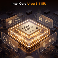 Ordinateur portable professionnel 15,6 pouces en gros, Intel Core U5 115U, 16 Go LPDDR5, 256 Go SSD, pour le bureau et les affaires