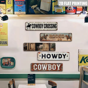 Letreros Decorativos <span class=keywords><strong>de</strong></span> Pared Estilo Vaquero Vintage, Decoración Rústica para el Hogar - Product Image 4
