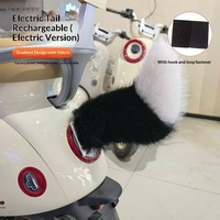 Décoration de queue de renard en peluche pour véhicule électrique, détachable, activée par le son, modèle à velcro