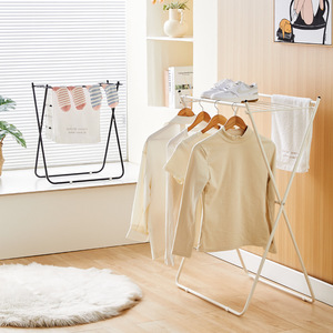 Folding <b>Clothes</b> Drying <b>Rack</b> White X Type Standing Portable For Bedroom Balcony Use - Product Image 4