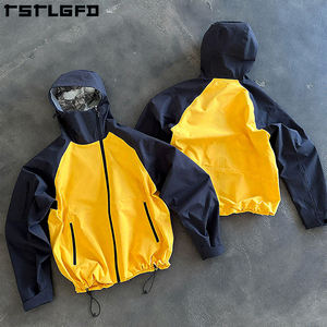 <span class=keywords><strong>Giacca</strong></span> Retrò da <span class=keywords><strong>Uomo</strong></span> Personalizzata con Cerniera e Coulisse, Leggera, <span class=keywords><strong>Softshell</strong></span>, Antivento e <span class=keywords><strong>Impermeabile</strong></span> in Nylon - Product Image 3