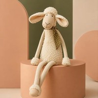 Peluche de designer, mouton nordique, avec écharpe à pois à longues pattes, douce et moelleuse pour une décoration intérieure minimaliste