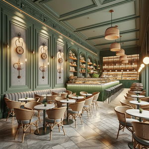 เก้าอี้ร้านอาหารกันน้ำพับได้มีสไตล์ทันสมัยพร้อมแผ่นรองหนังสำหรับรับประทานอาหารห้องนั่งเล่นคาเฟ่บาร์ - Product Image 1