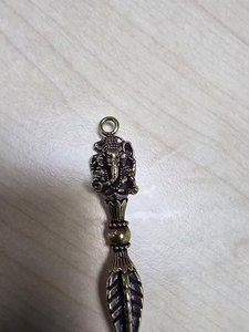 Charme de pilon <span class=keywords><strong>Talisman</strong></span> en cuivre Ganesha Wealth-pendentif porte-clés et collier, figurine de collection vintage non électrique - Product Image 5