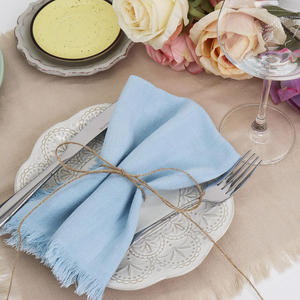 Vente en gros de serviettes en tissu 100% lin de luxe serviettes brunes brodées à la main pour toutes les occasions en coton - Product Image 3