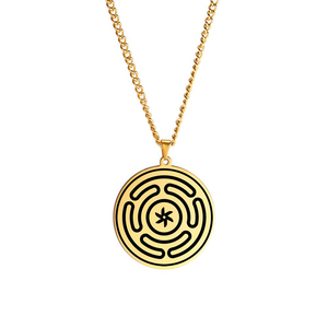 Collana in Acciaio Inossidabile con Ruota di Ecate e Strofalo di Ecate, Gioiello per Stregoneria, Potere, <span class=keywords><strong>Luna</strong></span>, Notte e Magia, Dea della Kabbalah - Product Image 4