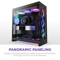 Nuevo Gabinete de PC NZXT H9 Flow RGB Negro Blanco de Torre Media ATX para Juegos con Vista de Cristal y 4 Ventiladores Preinstalados para PC de Escritorio para Juegos DIY 2025