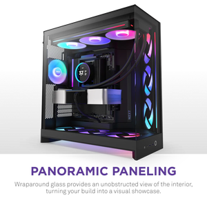 Nouveau boîtier PC de jeu <span class=keywords><strong>NZXT</strong></span> H9 Flow <span class=keywords><strong>RGB</strong></span> noir et blanc, tour moyenne ATX, avec vue en verre, avec 4 ventilateurs préinstallés pour PC de bureau de jeu, PC DIY - Product Image 5