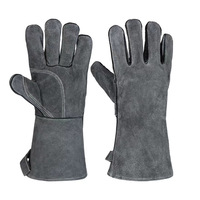 Gants de barbecue en cuir de vachette résistants à la chaleur à haute température à 500 degrés avec une excellente isolation pour la cuisson et les grillades