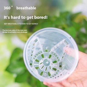 Ventes directes d'usine 3.5 4 5.5 pouces d'épaisseur en plastique Transparent circulaire papillon orchidée respiration fente jardin plante orchidée bassin - Product Image 1