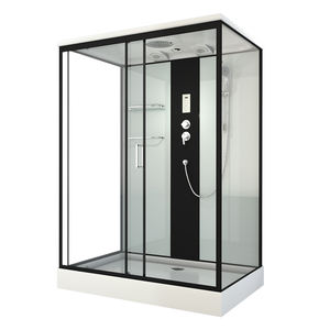 Cuarto de ducha integral deslizante con Marco, Partición de cuarto de baño húmedo seco integrado, vidrio cuadrado para separación de baño doméstico - Product Image 5