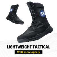 Bottes en cuir noir légères, tactiques, respirantes, antidérapantes et résistantes à l'usure