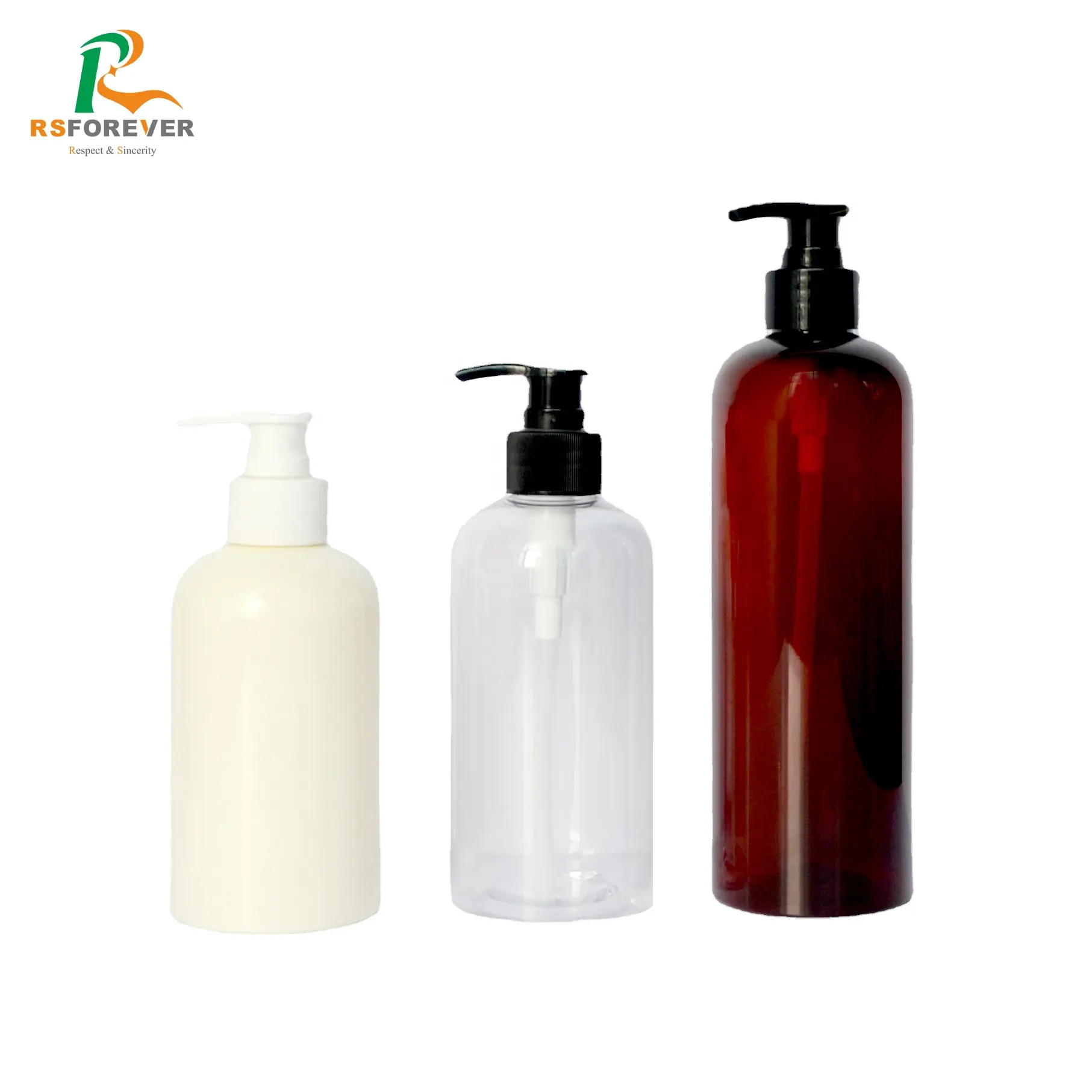 Press Pump Empty Shampoo Bottle Logo PUMP Sprayer Cosmetic Round Plastic Custom Brand PET Customized Wholesale 250ml 300ml 500ml