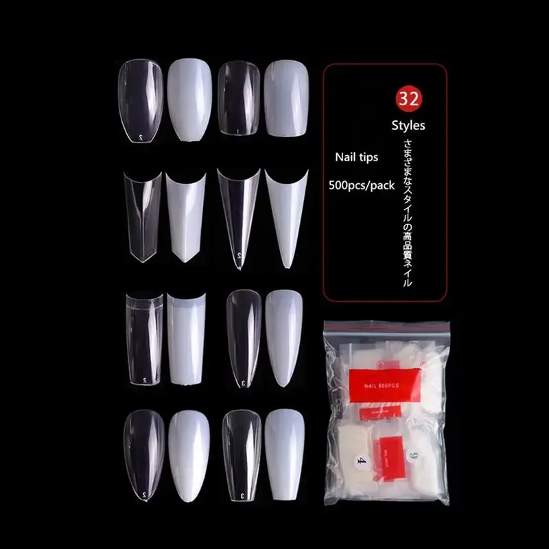 Français divers Sharpe Nail art Tips Display Sharp Water Drop Clear Black Natural Color Chart Display Manucure