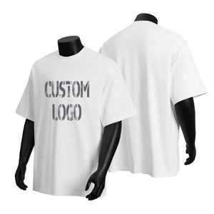 เสื้อยืดผ้าฝ้าย100% ของผู้ชายขนาดใหญ่พิมพ์โลโก้ที่กำหนดเอง260สตรีทแวร์ที่ระบายอากาศได้ดีเป็นมิตรกับสิ่งแวดล้อม - Product Image 2