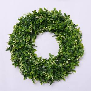 Customized Artificial Natural Green Color <strong>Front</strong> <strong>Door</strong> <strong>Wreath</strong> <strong>Spring</strong> Summer Leaves Decorative <strong>Wreath</strong> - Product Image 5