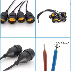 IP44 ánh sáng mặt dây chuyền ổ cắm <span class=keywords><strong>E14</strong></span> E26 E12 Đèn chủ với màu xanh nâu cáp cho vuông bảng điều chỉnh ánh sáng - Product Image 3