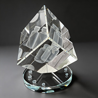 Trophée en cristal Neelpure 200291, cube de diamant gravé au laser 3D, récompense personnalisée avec logo pour la reconnaissance d'entreprise
