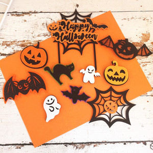 Halloween Collection Baking <strong>Cake</strong> Decoration Ghost House Pumpkin <strong>Spider</strong> Card Plug-in Funny Dress Up Shiny - Product Image 2
