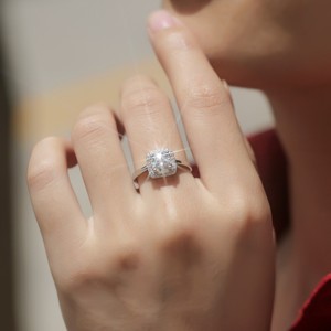 Vente directe Bague cultivée en argent sterling certifié IGI style Ins de luxe pour femmes avec zircone blanche - Product Image 3