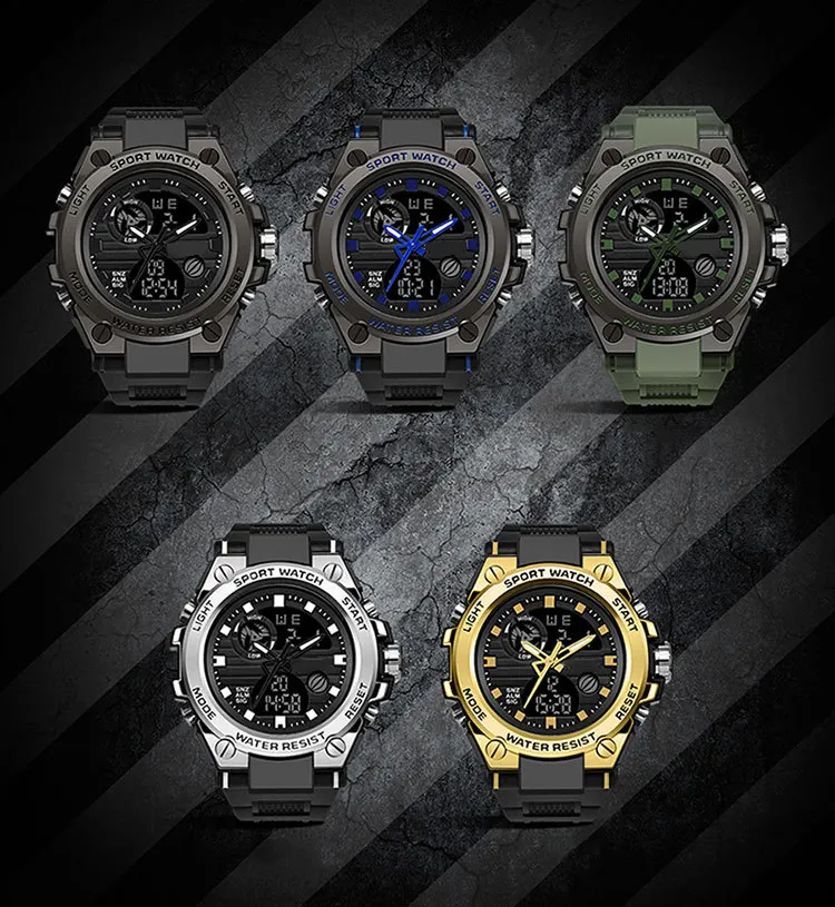 Montre de sport étanche pour hommes Top Brand Luxury Quartz Timing Digital Watches chronographe watch