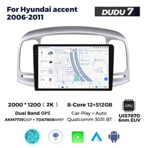 DUDUAUTO pour Hyundai <span class=keywords><strong>Accent</strong></span> 2006-2011, système multimédia de voiture <span class=keywords><strong>Android</strong></span> modifié, navigation Bluetooth, Car-play, écran de rétroviseur - Product Image 3