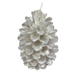 Decorazioni Natalizie a Forma di Cono Grigio con Glitter - Product Image 1