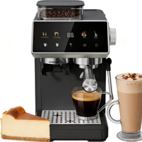 Cafetera Automática Inteligente Profesional de 20 Bares, Programable, con Pantalla Táctil a Color, Multifunción, de Acero Inoxidable