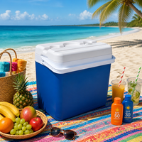 Glacière à roulettes portable 30L moderne en PP et PE, résistante aux UV, étanche, durable, avec maintien de la glace pendant 5 jours, pour le stockage alimentaire