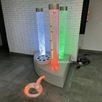 Kit Complet de Stimulation par Tubes à Bulles pour Salle Multisensorielle, Contrôle par Boutons Interactifs, Kit Fibre Optique, Équipement de Thérapie Tactile et Sensorielle