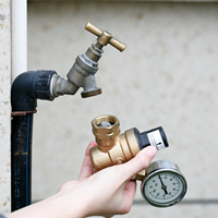 Vanne de réduction de pression d'eau en laiton avec manomètre 3/4 pouces
