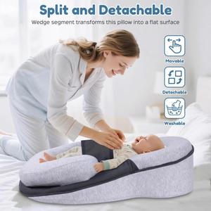 Adjustable Baby Lounger Pillow for Infant Support Cushion Reflux Breastfeeding Pillow Bottle Feeding Tummy Time - Product Image 4