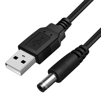 Produsen Jingsai grosir kabel USB 5V 2A USB ke DC untuk mendukung peralatan rumah tangga kecil warna hitam dan putih