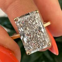 Bague de fiançailles en or massif 10K/14K/18K avec diamant de laboratoire taille radiant de 2 carats, halo caché style cathédrale, certifié IGI, personnalisable CVD/HPHT