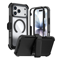 Coque de protection intégrale antichoc robuste Defender 360 pour iPhone 17 Pro avec support magnétique