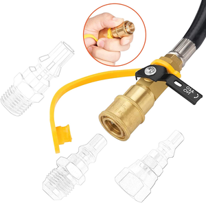 Manguera de propano con regulador de <span class=keywords><strong>gas</strong></span> de baja presión de 30 pulgadas con válvula de cierre de conexión rápida 1/4, calentador de parrilla exterior, piezas de horno RV - Product Image 4