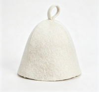 Chapeau de sauna en feutre 100% laine de Nouvelle-Zélande, isolation thermique, protège les cheveux des hautes températures, pour sauna et hammam, vente en gros