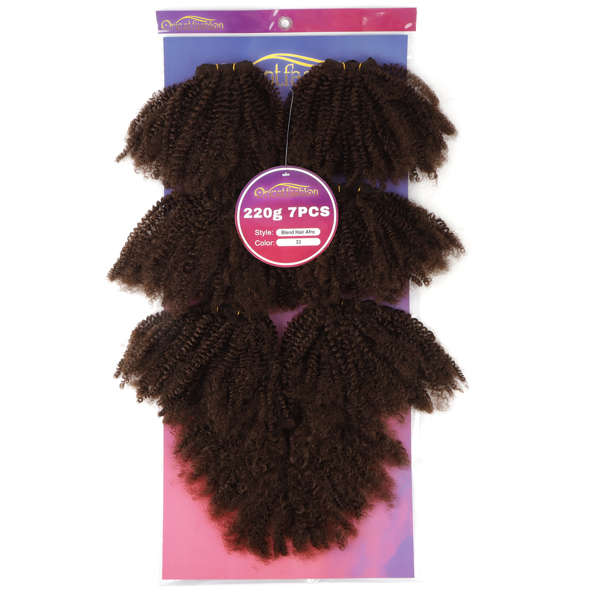Main productWholesale Products Sale Soft Afro Kinky Curly Hair Synthetic 7pcs/pack Hair Weft With Closure Ombre African Weave Hair Bundles - Image 3