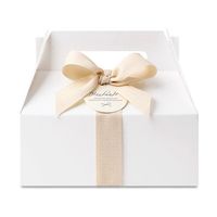 Boîtes à gâteaux de mariage pliables avec logo personnalisé, boîte en papier d'emballage avec poignée, unique et intelligente, vente en gros