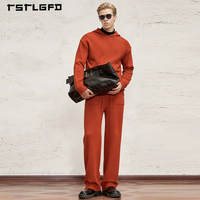 Ensemble de Survêtement Tricoté sur Mesure en Cachemire et Coton de Haute Qualité, Oversize et Empilé, Fabricant, Ensemble Tricoté Ample Vierge pour Hommes
