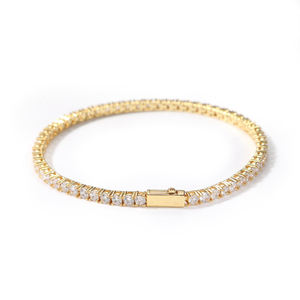 UWIN Hip Hop 3mm 4mm bracciale a catena <span class=keywords><strong>da</strong></span> Tennis CZ catena a <span class=keywords><strong>mano</strong></span> con fibbia a molla gioielli in Zirconia - Product Image 4