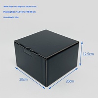 Boîte d'emballage carrée en carton ondulé E-flute noir et blanc mat renforcé anti-pression pour casquettes de baseball, en gros, en stock, offre spéciale