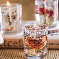 Gelée Gel Cire Avec Fleurs Séchées Décoration Bougie Soulagement De L'anxiété Bougie Kerze Trockenblumen Gelee