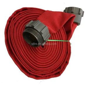 Jaket Ganda 4 Inci 100Mm Selang Keselamatan Antiapi Merah dengan Kopling Zhi untuk Truk Pemadam Kebakaran