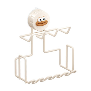 Support mural pour brosses à dents avec gobelets et porte-dentifrice pour salle de bain, usage familial, en acier au carbone, installation sans perçage - Product Image 5