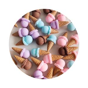 混色3D冰淇淋蛋卷树脂魅力无孔珠子DIY剪贴簿手机套发夹工艺饰品制作用品 - Product Image 2