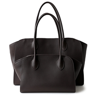 Grand sac fourre-tout en cuir véritable de luxe, élégant et de haute qualité, sac à main surdimensionné avec broderie, fermeture ouverte
